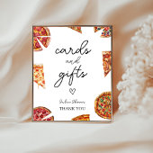 Pizza Baby shower Kaarten en geschenken teken Poster