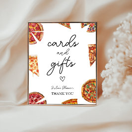 Pizza Baby shower Kaarten en geschenken teken Poster