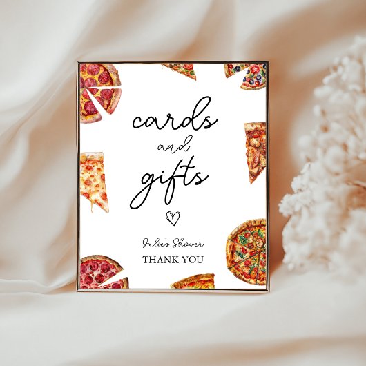 Pizza Baby shower Kaarten en geschenken teken Poster