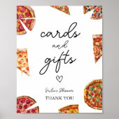 Pizza Baby shower Kaarten en geschenken teken Poster (Voorkant)