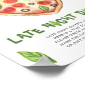 Pizza baby shower - late night luiers poster (Hoek)