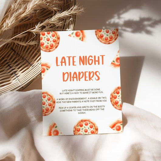 Pizza Baby shower Late Night Luiers Teken Poster