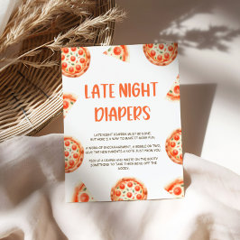Pizza Baby shower Late Night Luiers Teken Poster