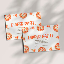 Pizza Baby shower Luier Raffle Informatiekaartje