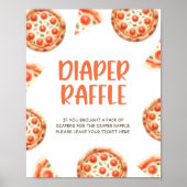 Pizza Baby shower Luier Raffle Teken Poster (Voorkant)