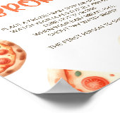 Pizza Baby shower Mijn Water Broke Game Sign Poster (Hoek)