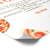 Pizza Baby shower niet zeggen jongen of meisje tek Poster (Hoek)