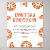Pizza Baby shower niet zeggen jongen of meisje tek Poster (Voorkant)