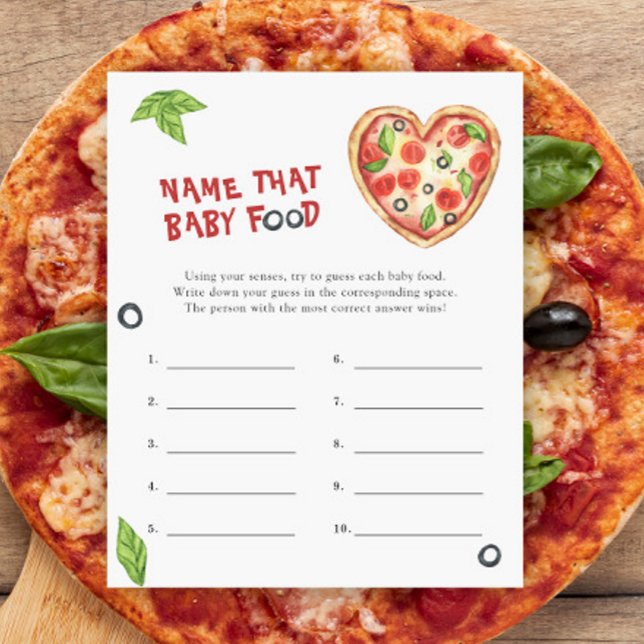 Pizza baby shower - Noem dat baby Food spel (Creator heeft geüpload)