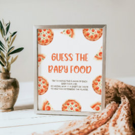 Pizza Baby shower Raad het Baby Food teken Poster