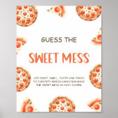 Pizza Baby shower raden het zoete puinbord Poster (Voorkant)