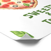 Pizza baby shower - snoep en lekkernijen poster (Hoek)