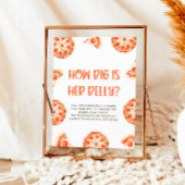 Pizza Baby shower spel teken hoe groot is haar bui Poster