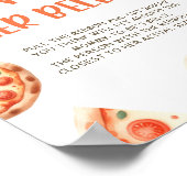 Pizza Baby shower spel teken hoe groot is haar bui Poster (Hoek)