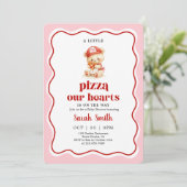Pizza Baby Shower Uitnodiging (Staand voorkant)