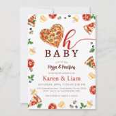 Pizza Baby shower uitnodiging | Oh Baby Theme (Voorkant)