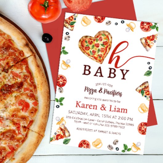 Pizza Baby shower uitnodiging | Oh Baby Theme