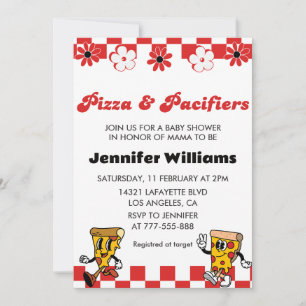Pizza Baby Shower Uitnodigingen Pizza en Fopspenen