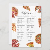 Pizza Baby Trivia Baby shower Game Kaart (Voorkant)
