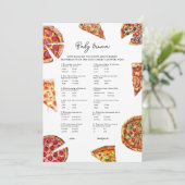 Pizza Baby Trivia Baby shower Game Kaart (Staand voorkant)