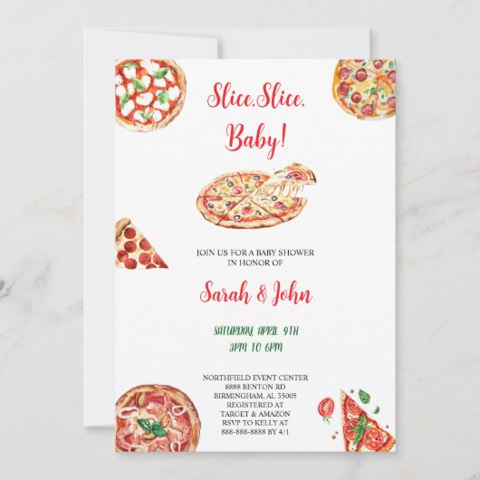 PIZZA BABYSHOWER UITNODIGING (Voorkant)