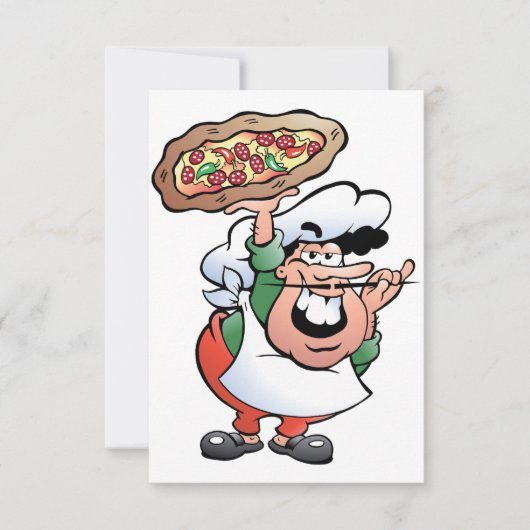 Pizza Baker Invitatie Kaart (Voorkant)
