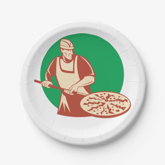 Pizza Baker Papieren Bordje (Voorkant)