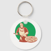 Pizza Baker Sleutelhanger (Achterkant)