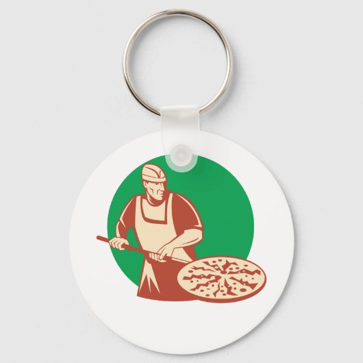 Pizza Baker Sleutelhanger (Achterkant)