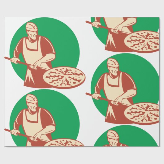 Pizza Baker Wrapping Paper Cadeaupapier (Vlak)