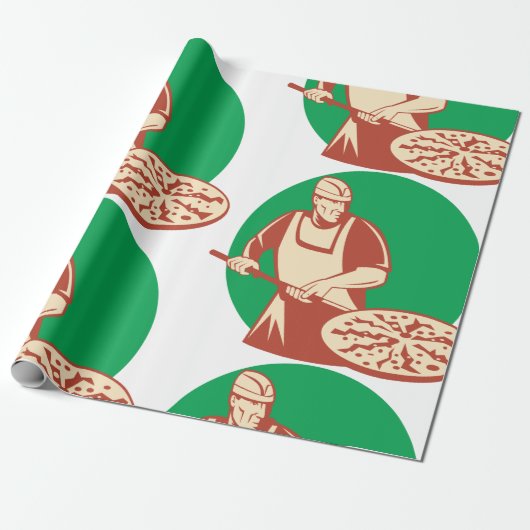 Pizza Baker Wrapping Paper Cadeaupapier (Uitgerold)