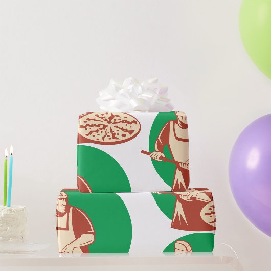 Pizza Baker Wrapping Paper Cadeaupapier