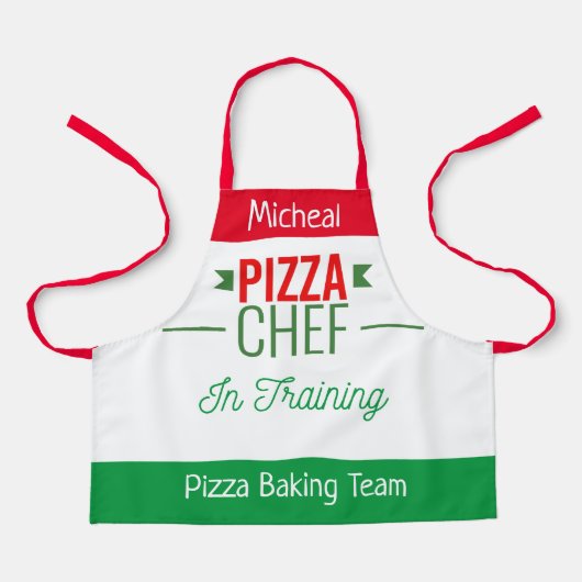 Pizza bakken team- kinder schort (Voorkant)