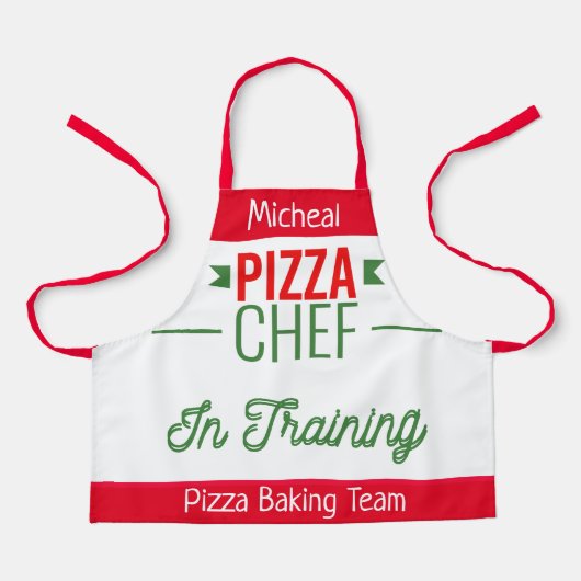 Pizza bakken team- kinder schort (Voorkant)