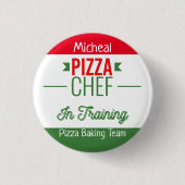 Pizza-bakteam - gepersonaliseerd ronde button 3,2 cm (Voorkant)