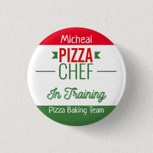 Pizza-bakteam - gepersonaliseerd ronde button 3,2 cm