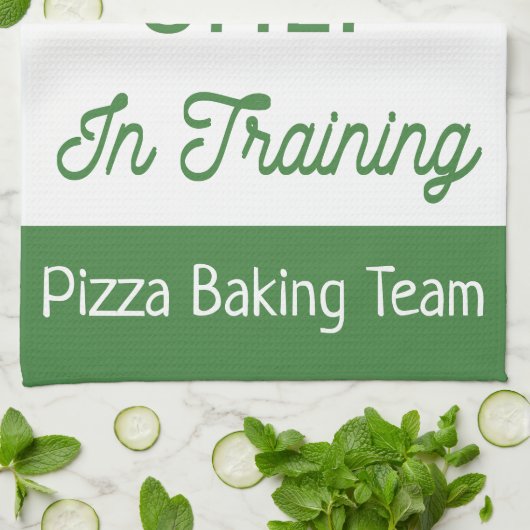 Pizza-bakteam - gepersonaliseerd theedoek (Gevouwen)