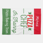 Pizza-bakteam - gepersonaliseerd theedoek (Horizontaal)