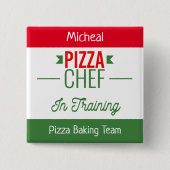 Pizza-bakteam - gepersonaliseerd vierkante button 5,1 cm (Voorkant)