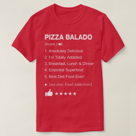 Pizza Balado Definition Betekenis grappig T-shirt (Design voorkant)