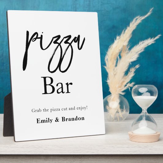 Pizza bar bruiloft teken Tafelblad Fotoplaat (Zijkant)