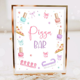 Pizza Bar Mani-Pedi Feestje Manicure Pedicure Meis Poster