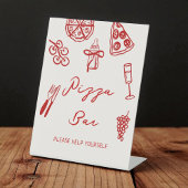 Pizza Bar Pizzastation Pizza Baby Shower Reclamebord Met Voetstuk