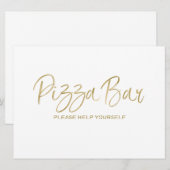 "Pizza Bar" Weddenschap | Stijlvolle Golden Kaart (Voorkant / Achterkant)