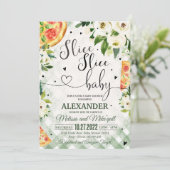 Pizza BBQ Baby shower uitnodiging Slice Slice Baby (Staand voorkant)