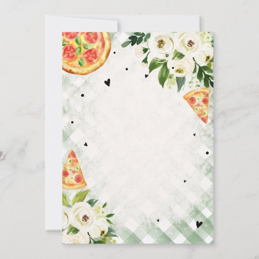 Pizza BBQ Baby shower uitnodiging Slice Slice Baby (Achterkant)