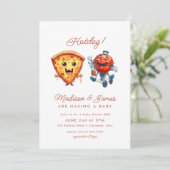 Pizza BBQ Sauce baby shower Kaart (Staand voorkant)