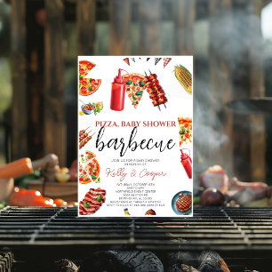 Pizza BBQ Sauce baby shower Kaart