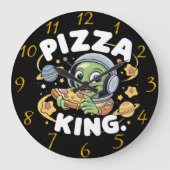 Pizza Beats: Cartoon Karakter Grooving met Headp Grote Klok (Voorkant)