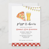 Pizza & Beer Birthday Party Kaart (Voorkant)
